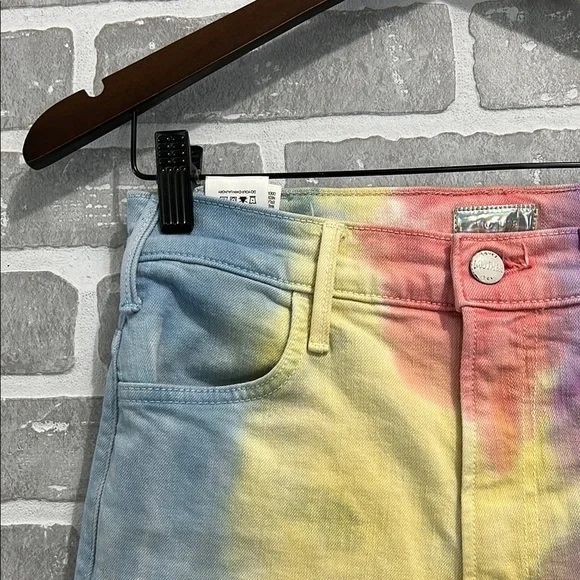 Mother The Hustler Ankle Fray Tie Dye Jeans Mystical AF Size 27 - Picture 6 of 16